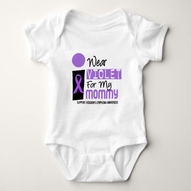 I Wear Violet For My Mummy 9 Hodgkins Lymphoma Baby Bodysuit (Front)