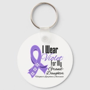 I Wear Violet Hodgkin's Lymphoma Granddaughter Key Ring