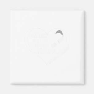 I Wear White For My Grandpa Lung Cancer Awareness Magnet