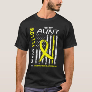 I Wear Yellow For Aunt Endometriosis Awareness Ame T-Shirt