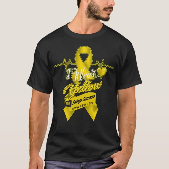 I wear Yellow For Ewings Sarcoma Awareness T-Shirt (Front)