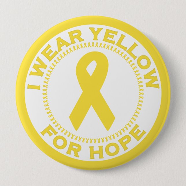I Wear Yellow For Hope 10 Cm Round Badge (Front)