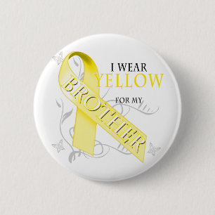 I Wear Yellow for my Brother 6 Cm Round Badge