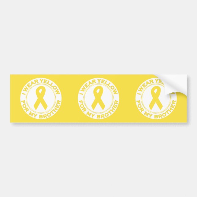 I Wear Yellow For My Brother Bumper Sticker (Front)