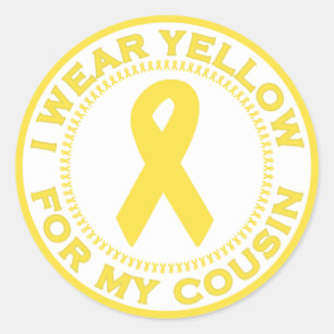 I Wear Yellow For My Cousin Classic Round Sticker