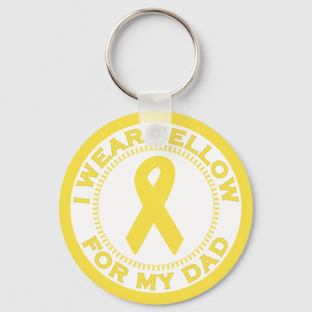 I Wear Yellow For My Dad Key Ring (Front)