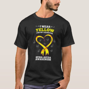 I Wear Yellow For My Daughter Spina Bifida Awarene T-Shirt