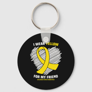 I Wear Yellow For My Friend Childhood Cancer Aware Key Ring