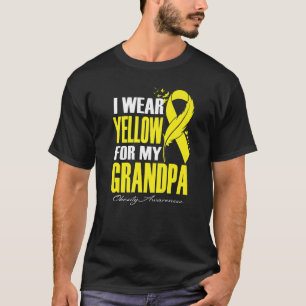 I Wear Yellow For My Grandpa Obesity Awareness Fea T-Shirt