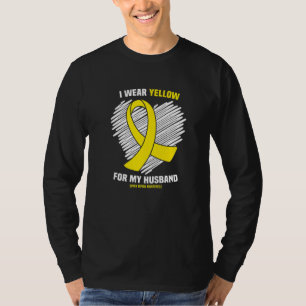 I Wear Yellow For My Husband Spina Bifida Awarenes T-Shirt