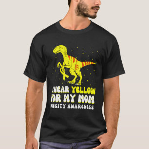 I Wear Yellow For My Mum Obesity Awareness Ribbon T-Shirt