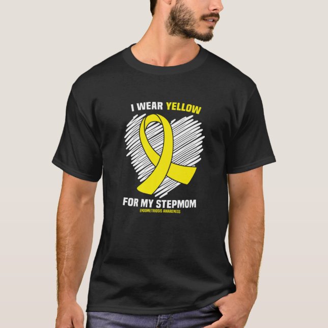 I Wear Yellow For My Stepmom Endometriosis Awarene T-Shirt (Front)