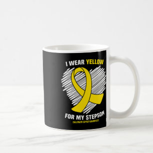 I Wear Yellow For My Stepson Childhood Cancer Awar Coffee Mug