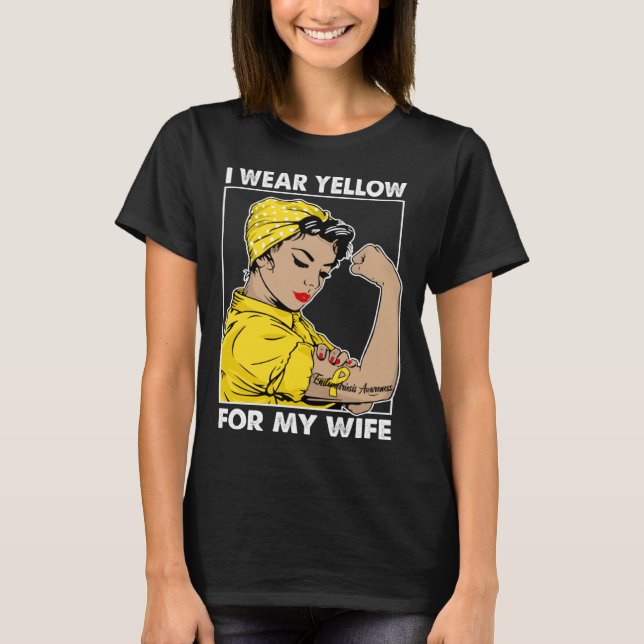 I Wear Yellow For My Wife Endometriosis Awareness T-Shirt (Front)