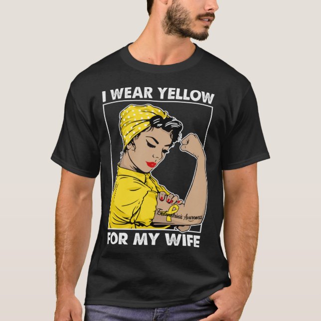 I Wear Yellow For My Wife Endometriosis Awareness T-Shirt (Front)
