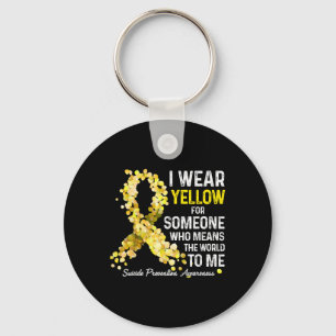I Wear Yellow For Someone Miss Suicide Prevention Key Ring