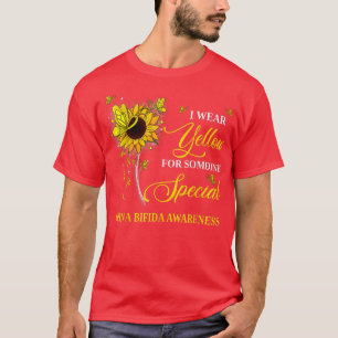 I Wear Yellow For Spina Bifida Awareness Sunflower T-Shirt