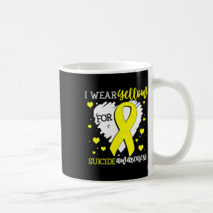 I Wear Yellow For Suicide Awareness Ribbon Graphic Coffee Mug