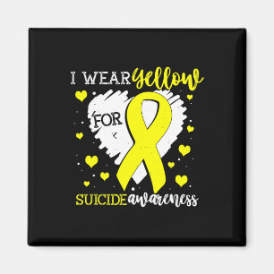 I Wear Yellow For Suicide Awareness Ribbon Graphic Magnet