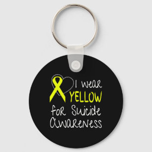 I Wear Yellow For Suicide Awareness Ribbon Key Ring