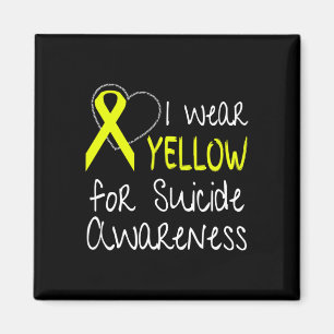 I Wear Yellow For Suicide Awareness Ribbon  Magnet