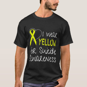 I Wear Yellow For Suicide Awareness Ribbon T-Shirt