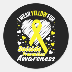 I Wear Yellow For Suicide Prevention Awareness Classic Round Sticker