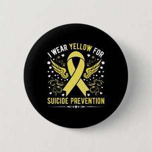 I Wear Yellow For Suicide Prevention Awareness Sup 6 Cm Round Badge