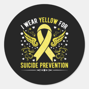 I Wear Yellow For Suicide Prevention Awareness Sup Classic Round Sticker