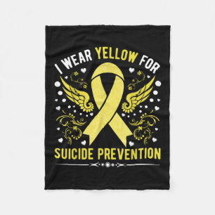I Wear Yellow For Suicide Prevention Awareness Sup Fleece Blanket