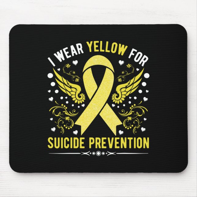 I Wear Yellow For Suicide Prevention Awareness Sup Mouse Pad (Front)