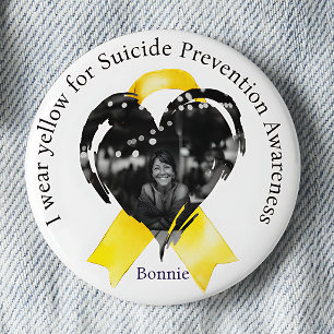 I Wear Yellow for Suicide Prevention Photo 6 Cm Round Badge