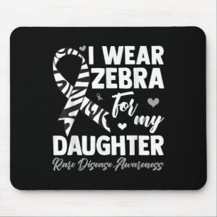 I Wear Zebra For My Daughter Rare Disease Awarenes Mouse Pad