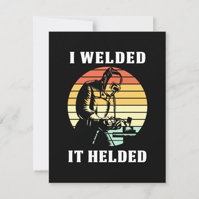 I Welded It Helded Thank You Card (Front)