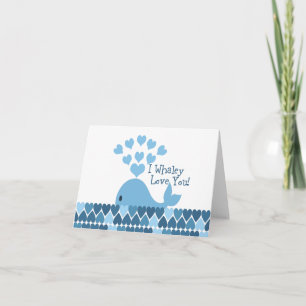 I Whaley Love You! Blue Holiday Card