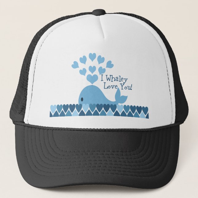 I Whaley Love You! Blue Trucker Hat (Front)