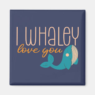 I Whaley Love You Funny Whale Cute Valentine's Day Magnet