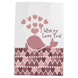 I Whaley love you pink hearts Medium Gift Bag
