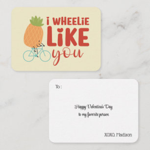 I Wheelie Like You Funny Pun Cute Valentine's Day Card