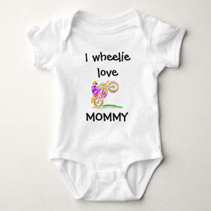 I Wheelie Love Mummy Motocross Baby Bodysuit