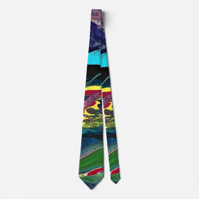 I Will 3 Wild Crazy Colourful Abstract Tie (Front)