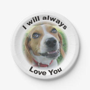 I Will Always Love You Beagle Paper Plate