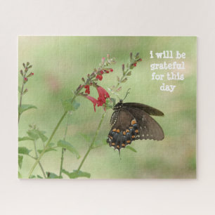 i will be grateful for this day, butterfly jigsaw puzzle