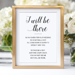 I Will Be There Memorial Chair Wedding Poster