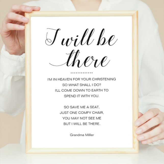 I Will Be There Memorial Poem For Christening Poster (Creator Uploaded)