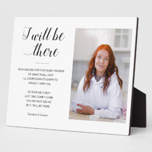 I Will Be There Photo Memorial Chair Baby Shower Plaque