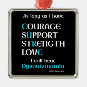 I Will Beat...Dysautonomia Metal Ornament