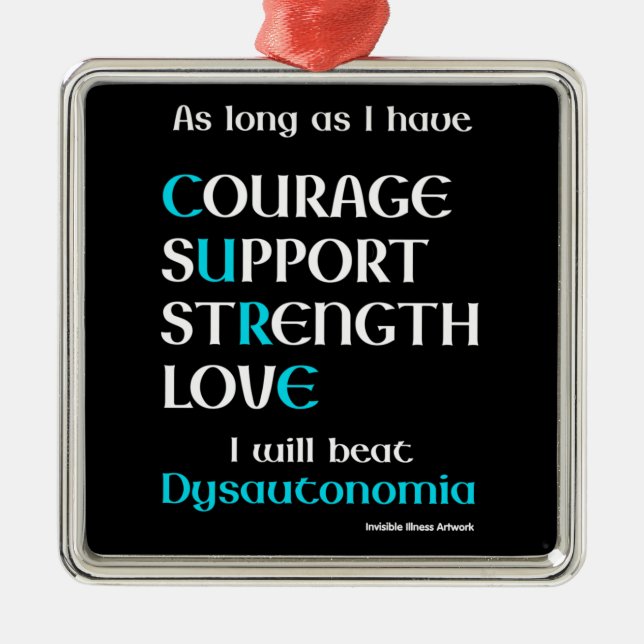 I Will Beat...Dysautonomia Metal Ornament (Front)