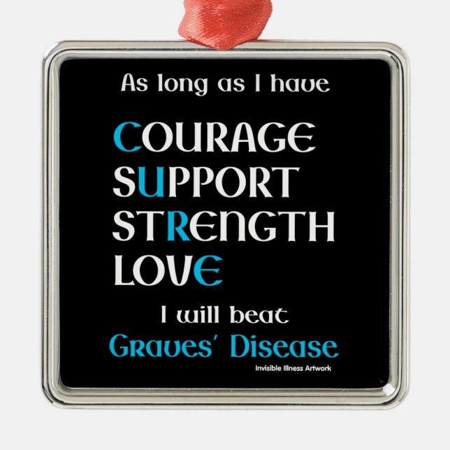 I will beat Graves' Metal Ornament (Front)