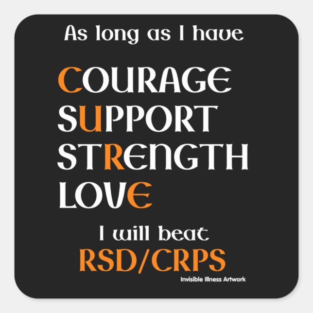 I Will Beat...RSD/CRPS Square Sticker (Front)